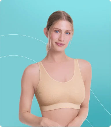 Model wearing a post-surgical camisole